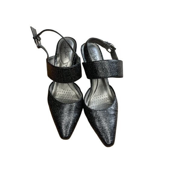 Life Stride Womens Black Glitter Heels Size 7.5 - Picture 1 of 7